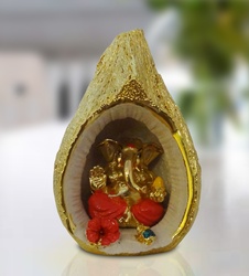Buy Ganesha Inside Golden Nariyal