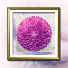THE DIVINE SELF VIOLET FRAMED FEATHER WALL ART BY MONICA SHARMA (60cm x 60cm)
