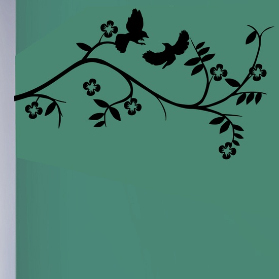 Birds And Flowering Branch Wall Decal ( KC048 )