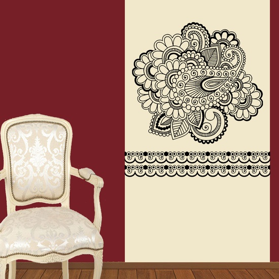 Conventional Floral Art Wall Decal ( KC188 )