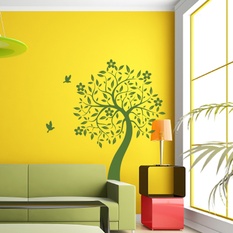Blooms and Leaf Wall Decal ( KC137 )