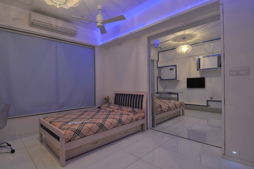 Bedroom in the blue light 
