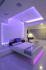 Lavender Light in Modern Bedroom