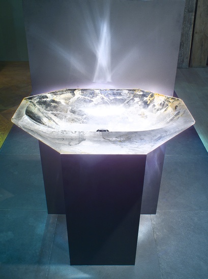 luxury rock crystal sink,transparent stone washbasin