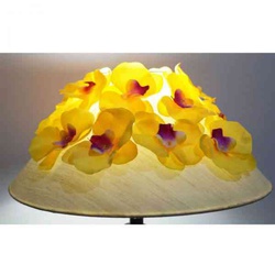 DESIGNER HANDCRAFTED YELLOW PETALS CONICAL LAMPSHADE BY CAFFE ARCH DESIGN STUDIO