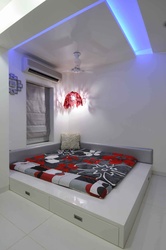 Modern White and Red Bedroom 