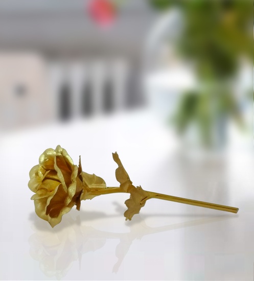 Gold Foil Artificial Rose