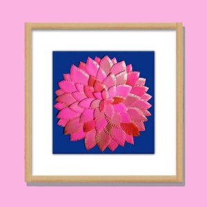 PINK FRAMED FEATHER WALL ART BY MONICA SHARMA  30CM X 30CM
