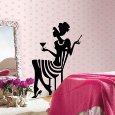 Wine And Woman Wall Decal ( KC089 )