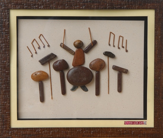 A Musician – Natural Pebble Stone Art