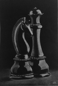 Chess Charcoal Sketch Art