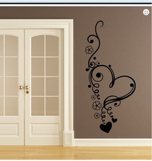 Flowers and Heart Wall Decal ( KC166 )