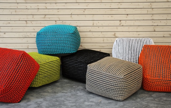 Rococco Durable Polyester Poufs