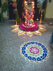 Beautiful Rangoli Decorations at Ganesh Chaturthi
