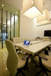 modern white conference room