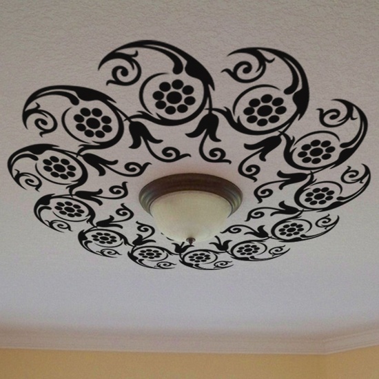 Flowers in Circle Ceiling Decal ( KC077 )