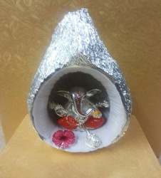 Ganesha Inside Silver Nariyal