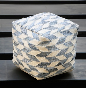 Cooper Recycled Denim, Wool Poufs