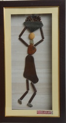 A Woman Selling Vegetables – Natural Pebble Stone Art