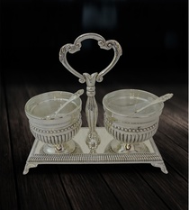 Two Bowls Kumkum Set with Spoon Buy Online