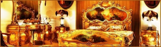 Luxury handcrafted Gold leaf  European style antique bedroom set
