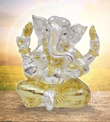 Buy Online Gold and Silver Ganesha 4-Arms