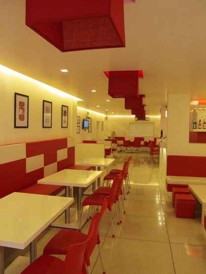 Bright display of contemporary restaurant Interiors