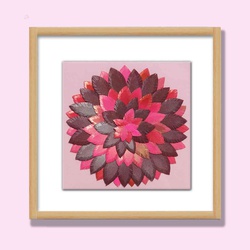 TONES OF FLORAL PINK FRAMED FEATHER WALL ART BY MONICA SHARMA – 30CM X 30CM