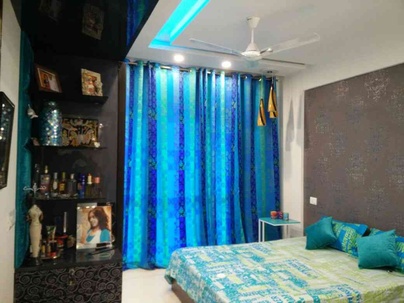 Teal and Black themed Bedroom