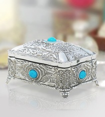 Jewelry Box with Turquoise-Stones