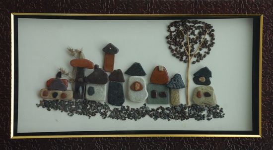 Natural Pebble Stone Art – Different Type of Huts