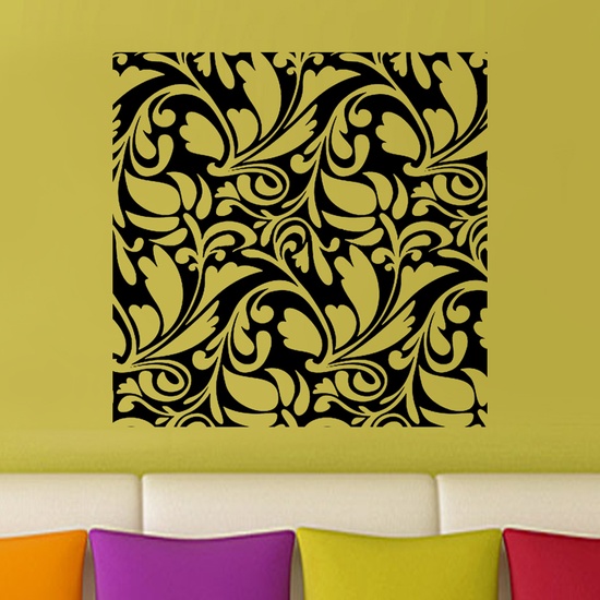 Square Floral Abstract Wall Decal ( KC186 )