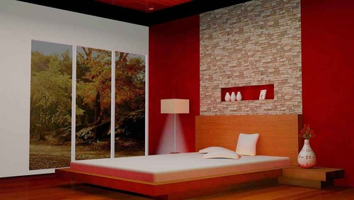Modern Red Bedroom 