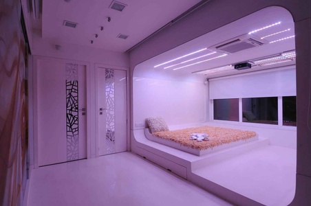 White Bedroom in Lavender Light 