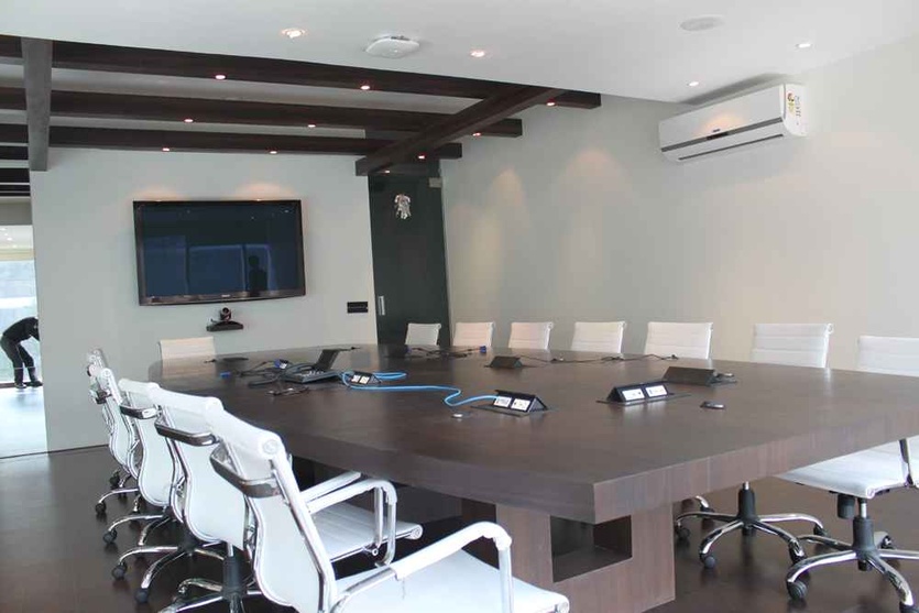 Conference Room with White Chairs 