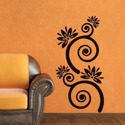 Flowers with Spiral Stems Wall Decal ( KC189 )
