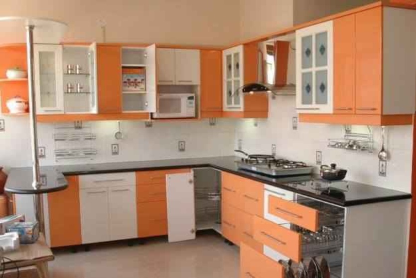 Orange and White Kitchen 