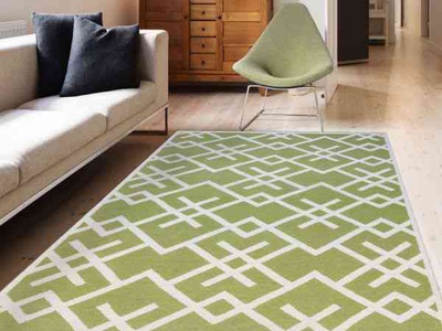 Flat Woven Zara Modern Area Rug 5'x8' Olive For Living/Dining/Bedroom