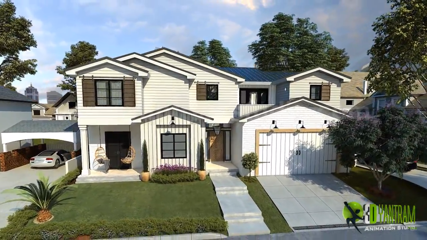 Exterior & Interior 3D Residential Walkthrough Visualization developed by Yantram Architectural design Studio, Los Angeles, California